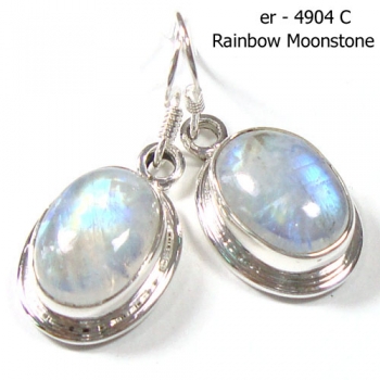 Genuine silver everyday wear white oval drop earrings